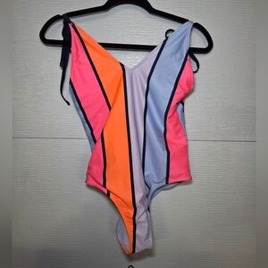 Aerie Swimsuit in Orange, Pink, and Blue